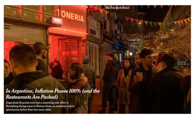 la portada del artículo del new york times sobre la argentina
