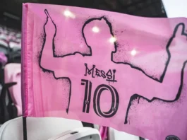 Las banderas dedicadas a Leo Messi