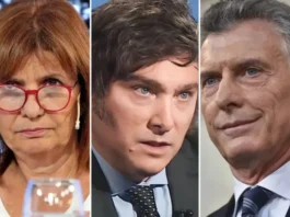 Patricia Bullrich, Javier Milei y Mauricio Macri