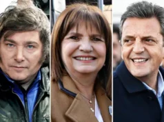 Javier Milei, Patricia Bullrich y Sergio Massa