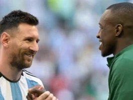 Lionel Messi y Saud Abdulhamid