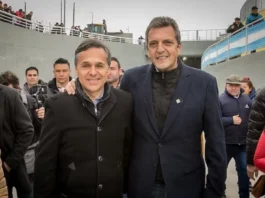 El ministro de Transporte, Diego Giuliano, y Sergio Massa, ministro de Economía