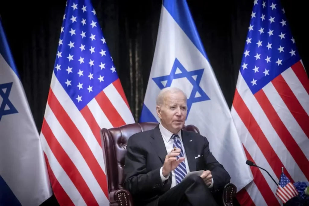 El presidente Joe Biden durante su visita a Tel Aviv