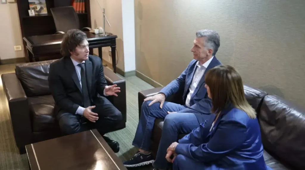 Javier Milei, Mauricio Macri y Patricia Bullrich