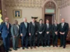 Milei y su comitiva, en la Casa Blanca, con los funcionarios norteamericanos