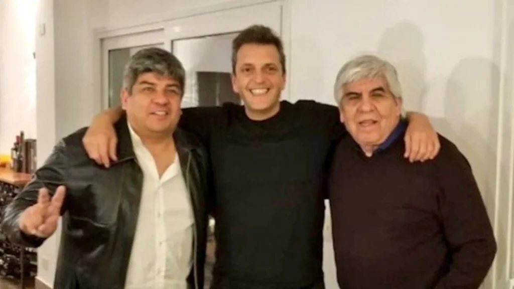Sergio Massa con Hugo y Pablo Moyano