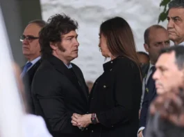 Javier Milei y Victoria Villarruel, en el reciente acto por el atentado contra la embajada de Israel