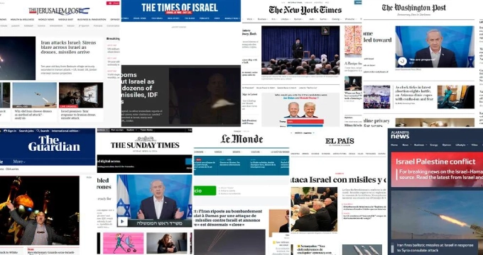 La prensa internacional informa minuto a minuto lo ocurrido tras los ataques de Irán contra Israel