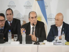 El ministro del Interior, Guillermo Francos, asistió al Senado para defender la Ley Bases