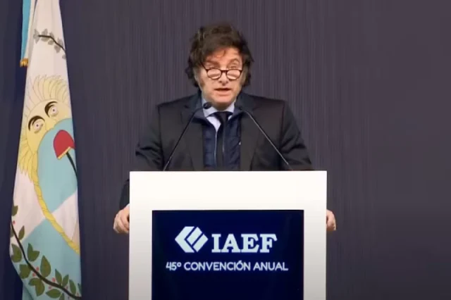 El presidente Milei en el IAEF