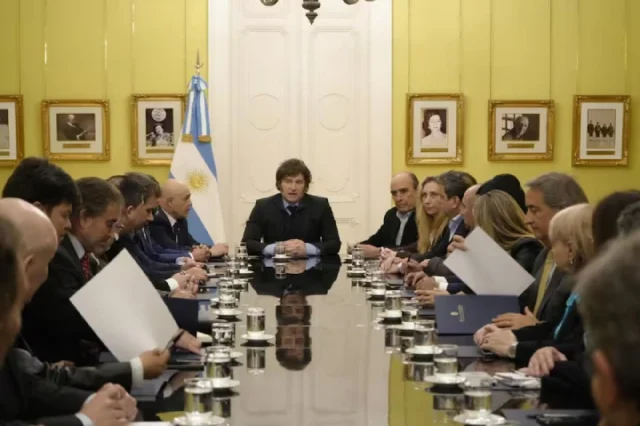 Reunión de Milei con jefes de bloques