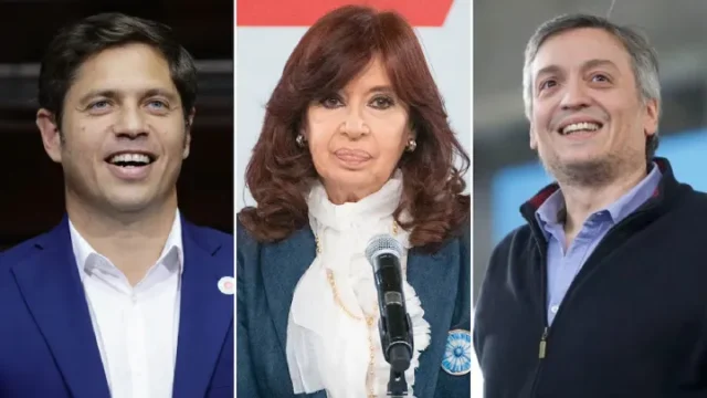 Axel Kicillof, Cristina Kirchner y Máximo Kirchner