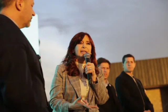 Cristina Kirchner con Axel Kicillof y Wado de Pedro