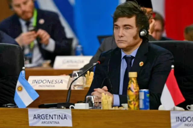 Javier Milei, hoy, en la cumbre del G20, en Río de Janeiro