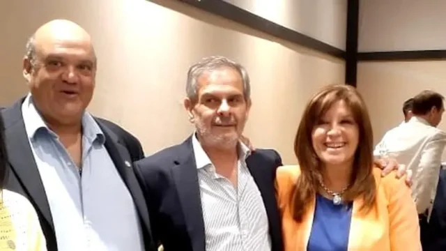 Mercedes Leal, junto al Gordo Saab y el rector Pagani