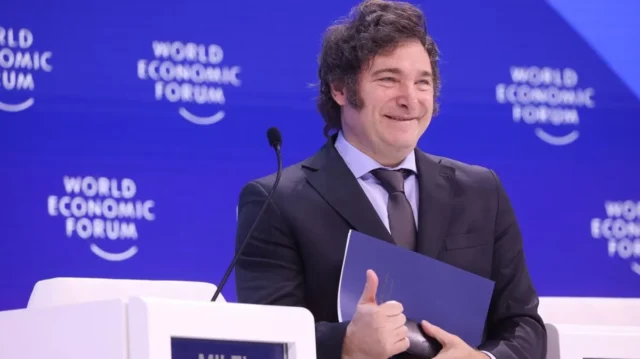 javier milei en foro de davos