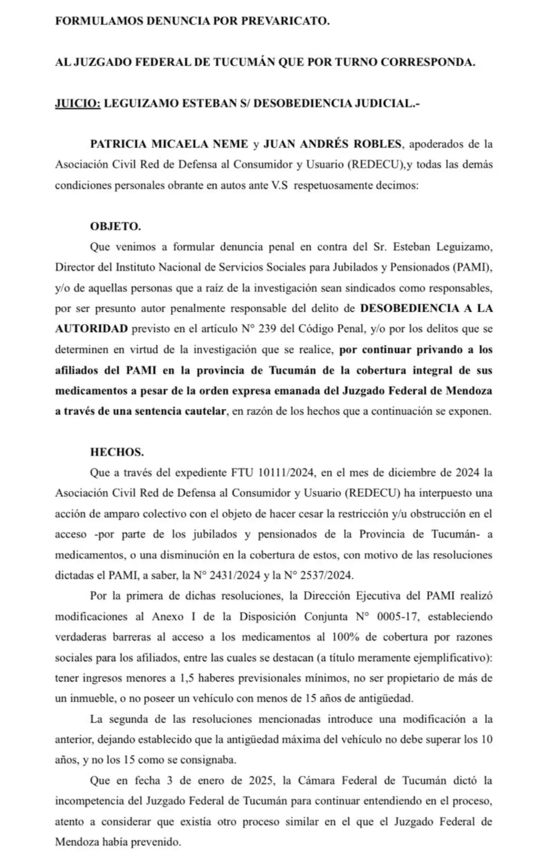 denuncia penal medicamentos
